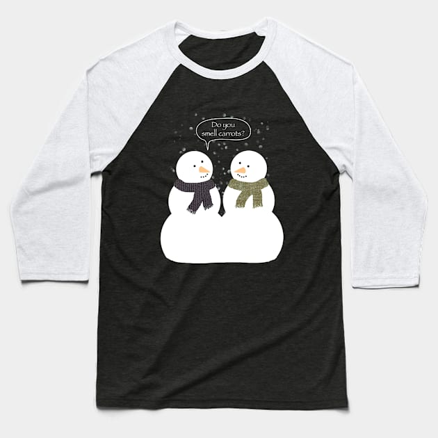 Funny Snowmen Design Baseball T-Shirt by ahadden